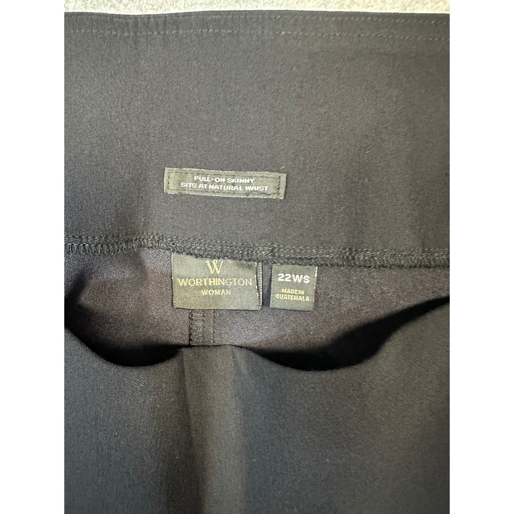 Worthington Secretly Slender Pull-On Skinny Pants 22WS Black Tummy Control - Picture 8 of 8